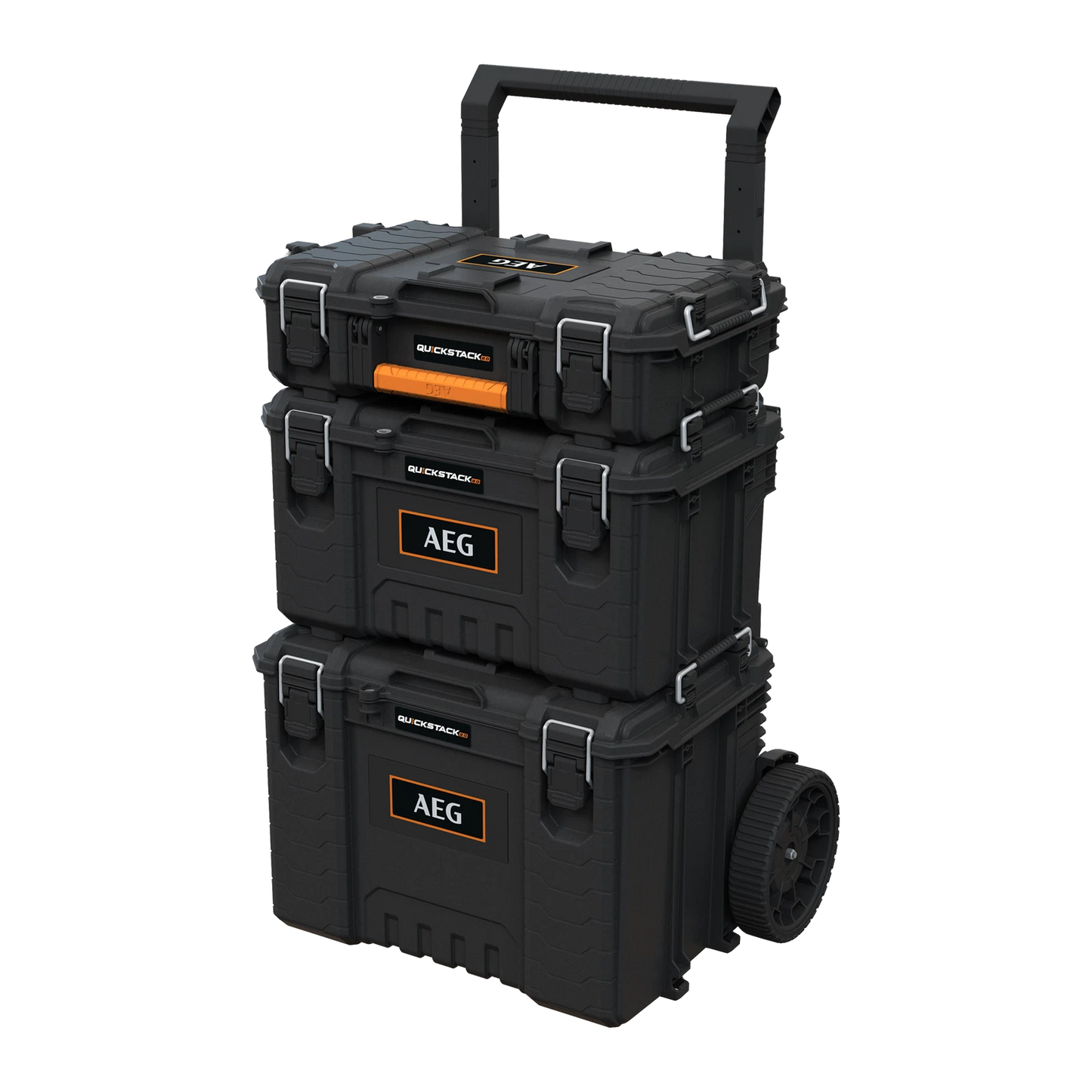 AEG Quickstack 2.0 Storage Set, Weather Resistant, All-Terrain Wheels, Secure Locking