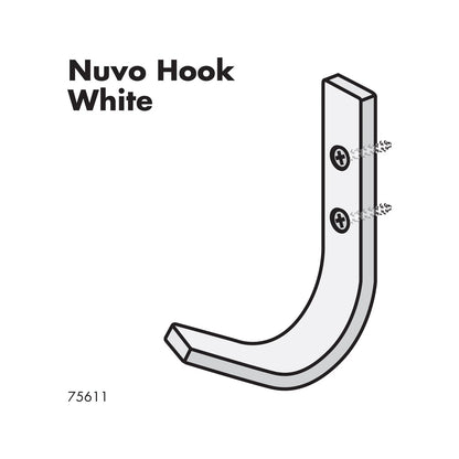 Adoored White Nuvo Coat Hook - Aluminium, Powder Coated, Stylish & Durable