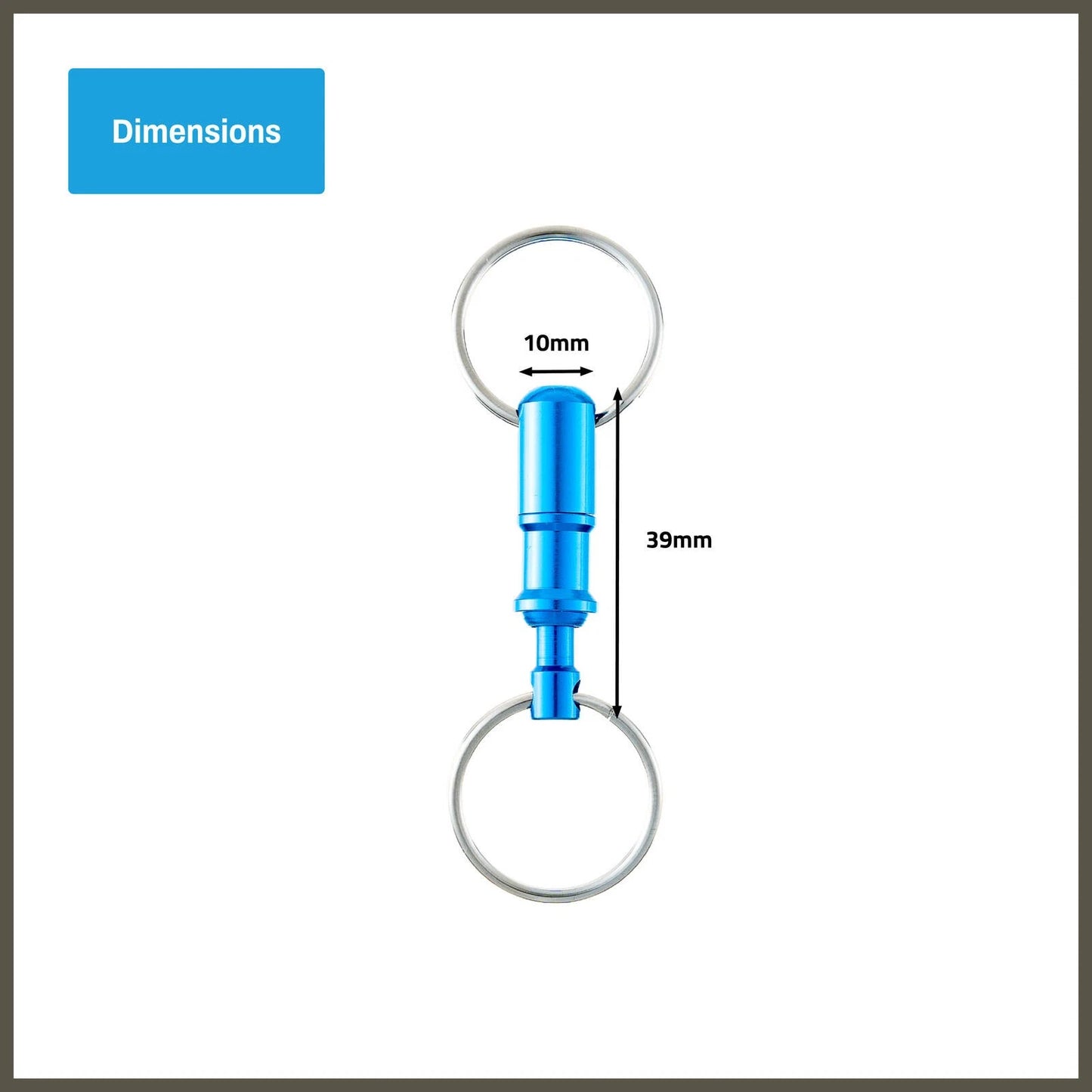 Titanium Aluminium Trigger Release Key Holder with Push Trigger & Steel Rings