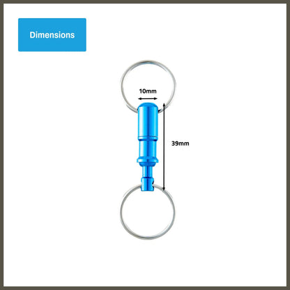 Titanium Aluminium Trigger Release Key Holder with Push Trigger & Steel Rings