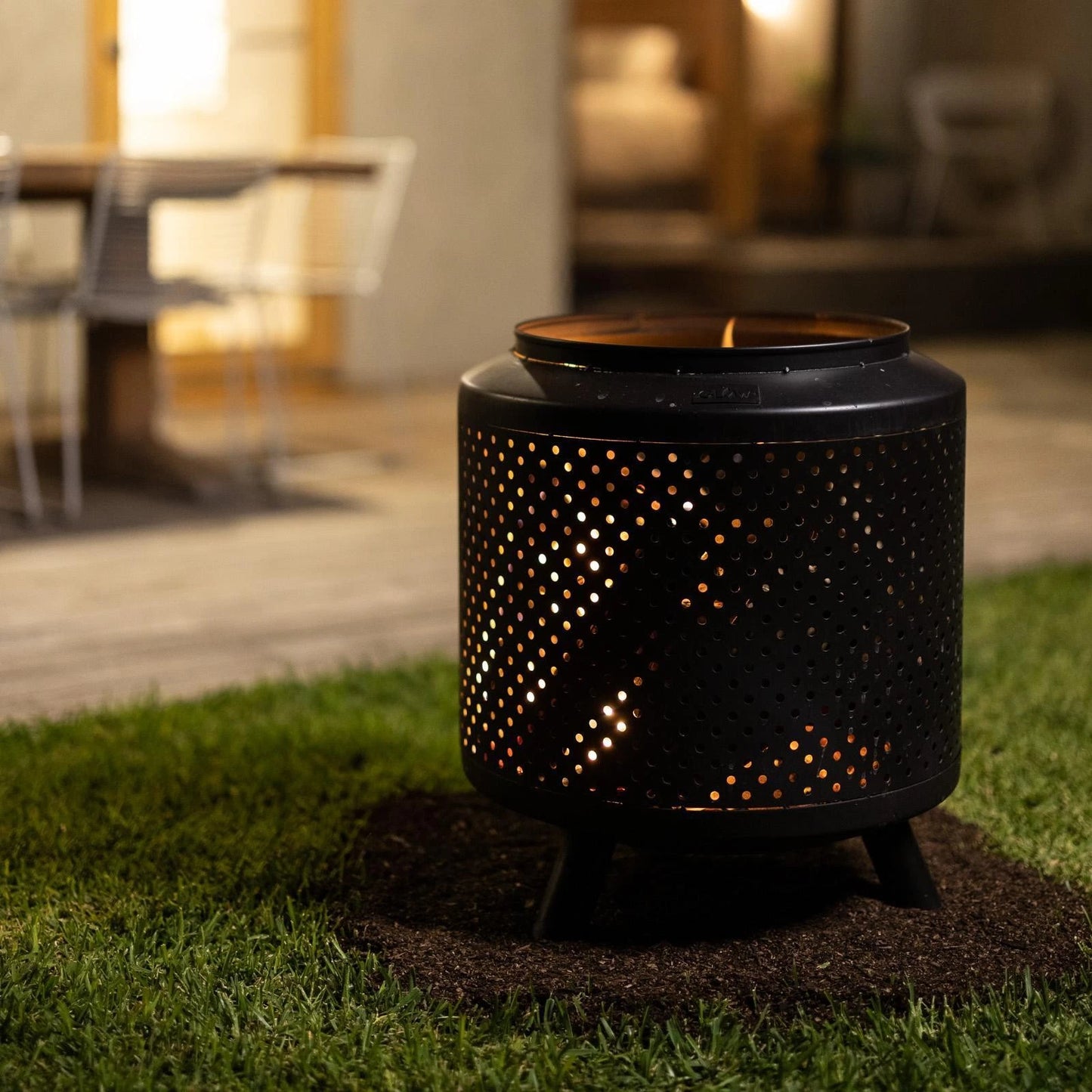 Glow Black Acheron Fire Pit - Durable Steel, 360° View, Easy Assembly, Outdoor Use