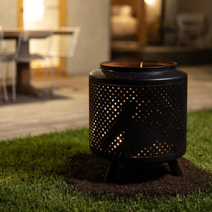 Glow Black Acheron Fire Pit - Durable Steel, 360° View, Easy Assembly, Outdoor Use