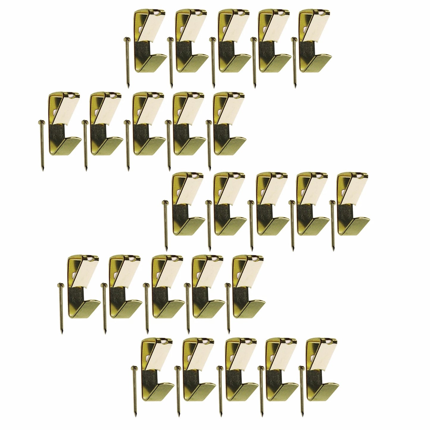 Everhang 8kg Brass Plated Picture Hooks 25 Pack - Strong Load Capacity, Easy Install