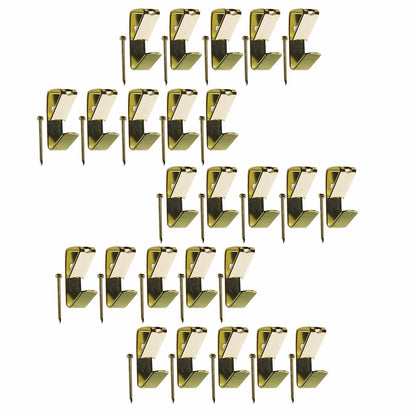 Everhang 8kg Brass Plated Picture Hooks 25 Pack - Strong Load Capacity, Easy Install