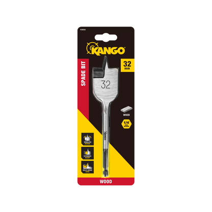 Kango 32mm Spade Bit, Wingless Design, ¼” Hex Shank, Multi Grind Edge