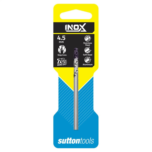 Sutton Tools 4.5mm INOX Stainless Steel Jobber Drill Bit, M2 HSS, Wear-Resistant, Extended Lifespan