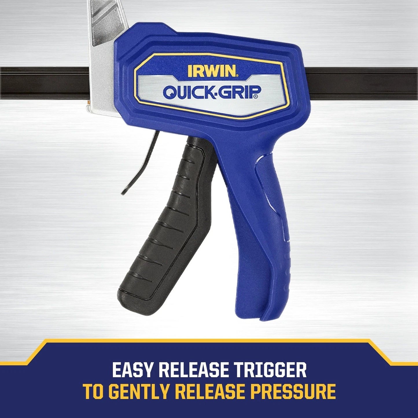 IRWIN 450mm Quick Grip Hybrid Bar Clamp, 374kg Force, Steel I-Beam, Deep Throat