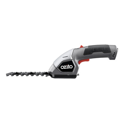 Ozito 7.2V Cordless Hedge Trimmer & Shear, Lithium-Ion Battery, Quick Blade Change, Ergonomic Design