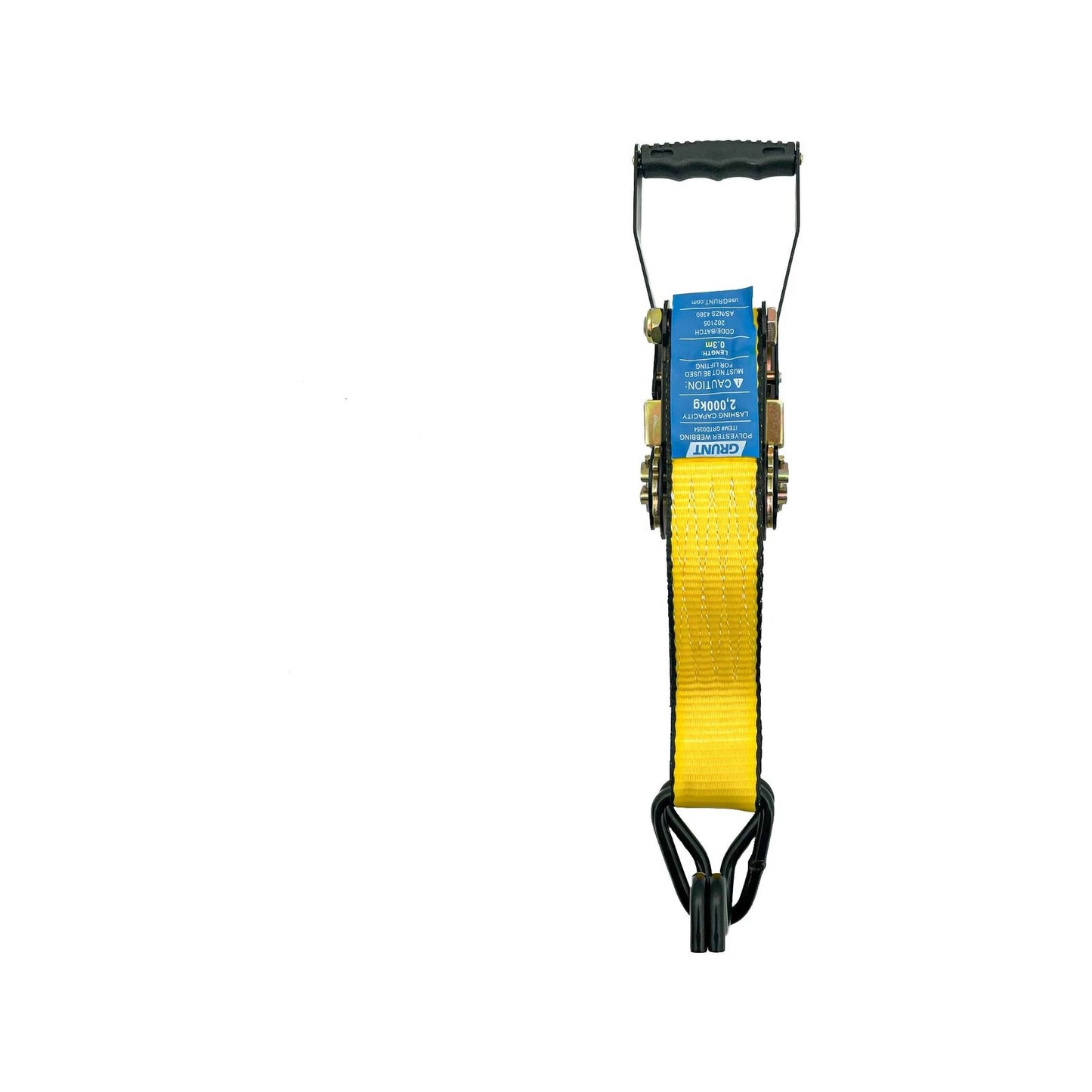 Grunt Heavy Duty 50mm x 6m Ratchet Tie Down, 2000kg Capacity, Polyester Webbing