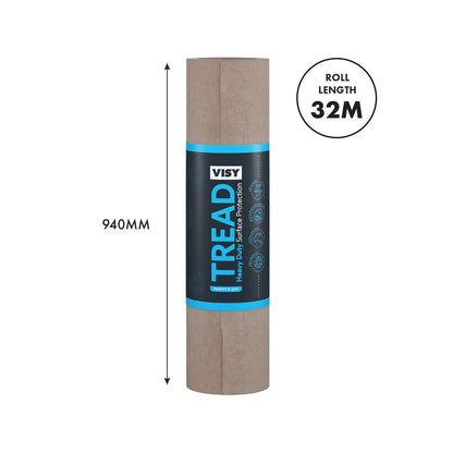Visy Heavy Duty Surface Protection Roll 940mm x 32m, Reusable, Moisture & Paint Resistant