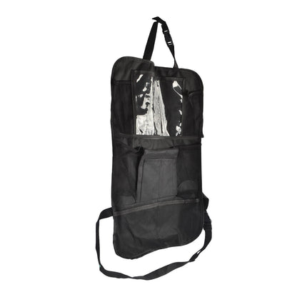 All Set Car Seat Organiser - Black, Spacious Compartments, Collapsible Design