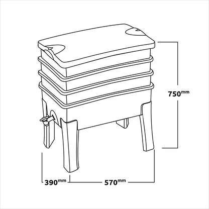 Tumbleweed Worm Cafe Indoor/Outdoor Worm Farm, 5-6kg Capacity, Odorless, Ant-Proof