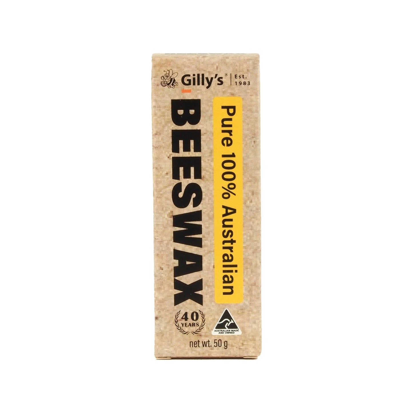 Gillys 50g Pure Australian Beeswax Block - 100% Natural, Food-Safe, Versatile DIY Use