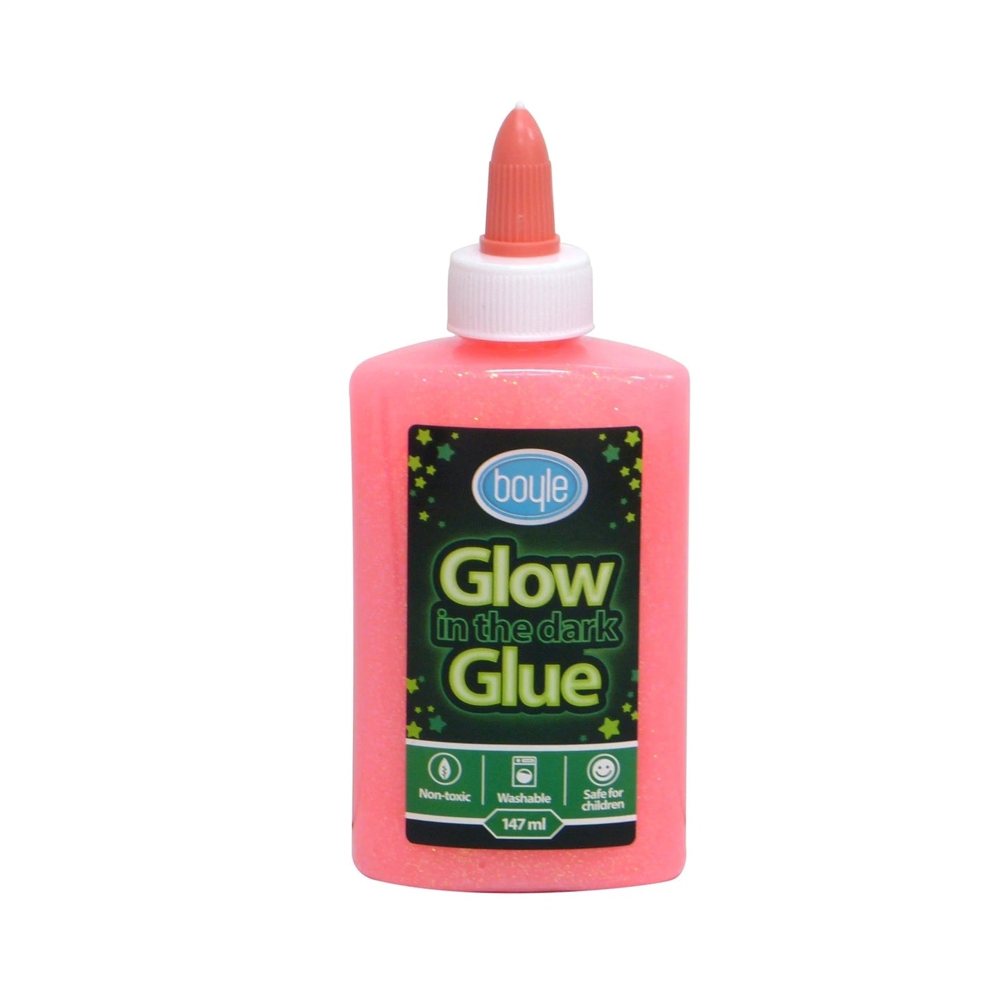 Boyle Glow In The Dark Adhesive Craft Glue 147ml - Child Safe, Washable, Rechargeable Glow