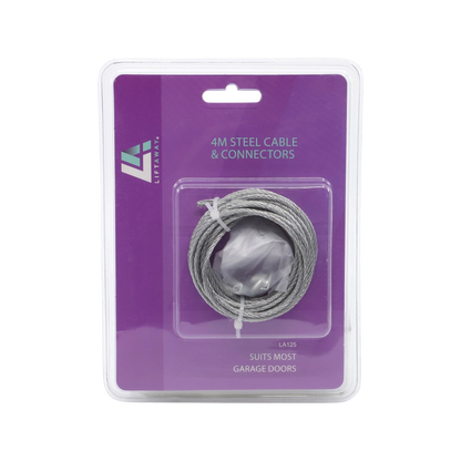 Liftaway Steel Cable & Connectors - 4m Galvanised, Durable Repair Kit for Garage/Shed Doors