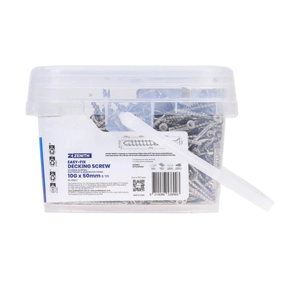 Zenith Easy-Fix Decking Screws T20 10G x 50mm SS304 Stainless Steel - 1000 Pack