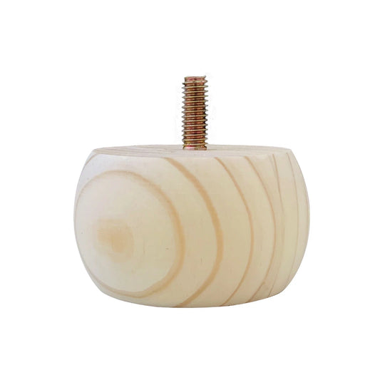 Adoored 48mm Pine Ball Furniture Leg, Universal Fit, Natural Timber Finish