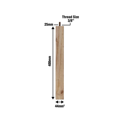Adoored 400mm Raw Pine Square Furniture Leg, Natural Timber, Easy Install, Modern Design