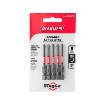 Diablo SQ2 50mm Power Bit 5 Pack - Extreme Durability & Impact Resistance