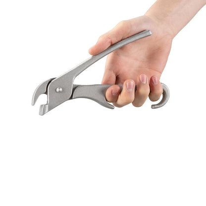 Jumbuck Cast Aluminium Pizza Pan Grippers with Anti-Slip Grip, Spring-Loaded Handle, Silver