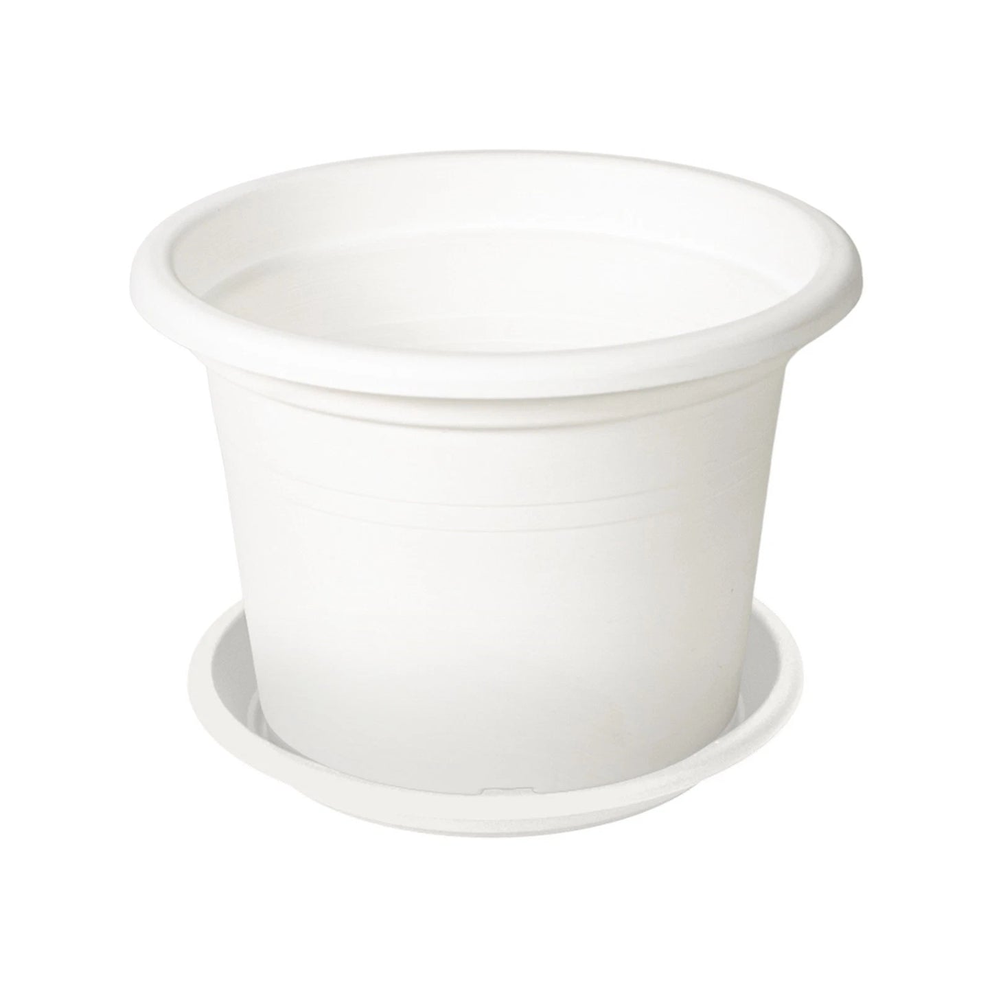 Respect 40cm White Cylinda Planter - Eco-Friendly, Recycled, Indoor/Outdoor, UV Resistant