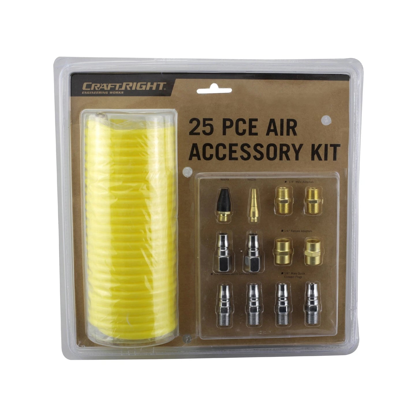 Craftright 25 Piece Air Tool Accessory Kit - Lightweight, Portable, Copper & PVC, Inflates & Repairs