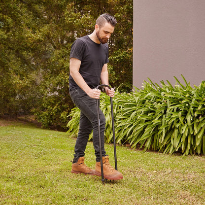 Trojan All Steel Spiked Lawn Aerator, Carbon Steel, 5 Sharp Tines, Ergonomic Design