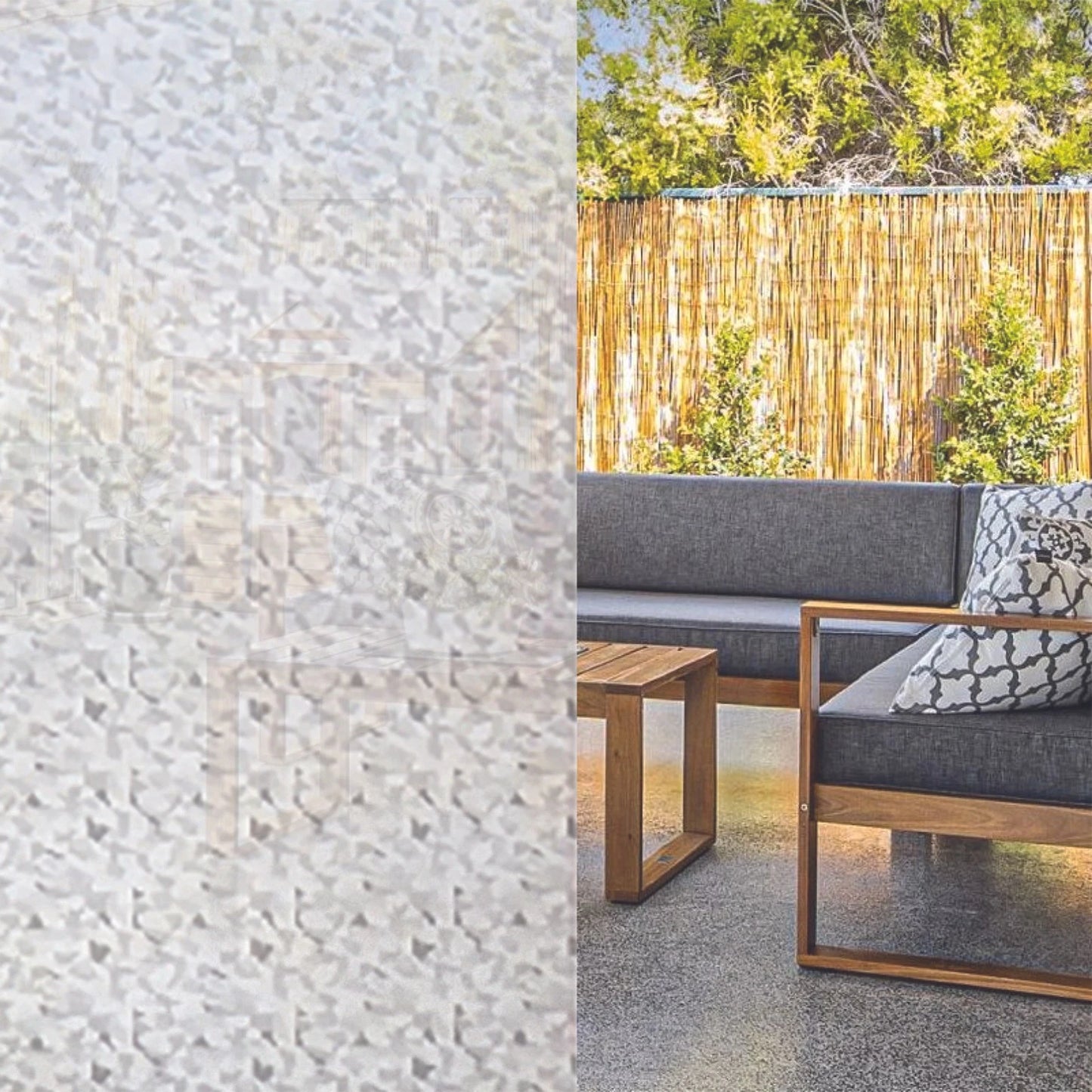 Pillar Crackle Static Window Film 0.9 x 2m, Privacy, Decorative, Heat & UV Reduction