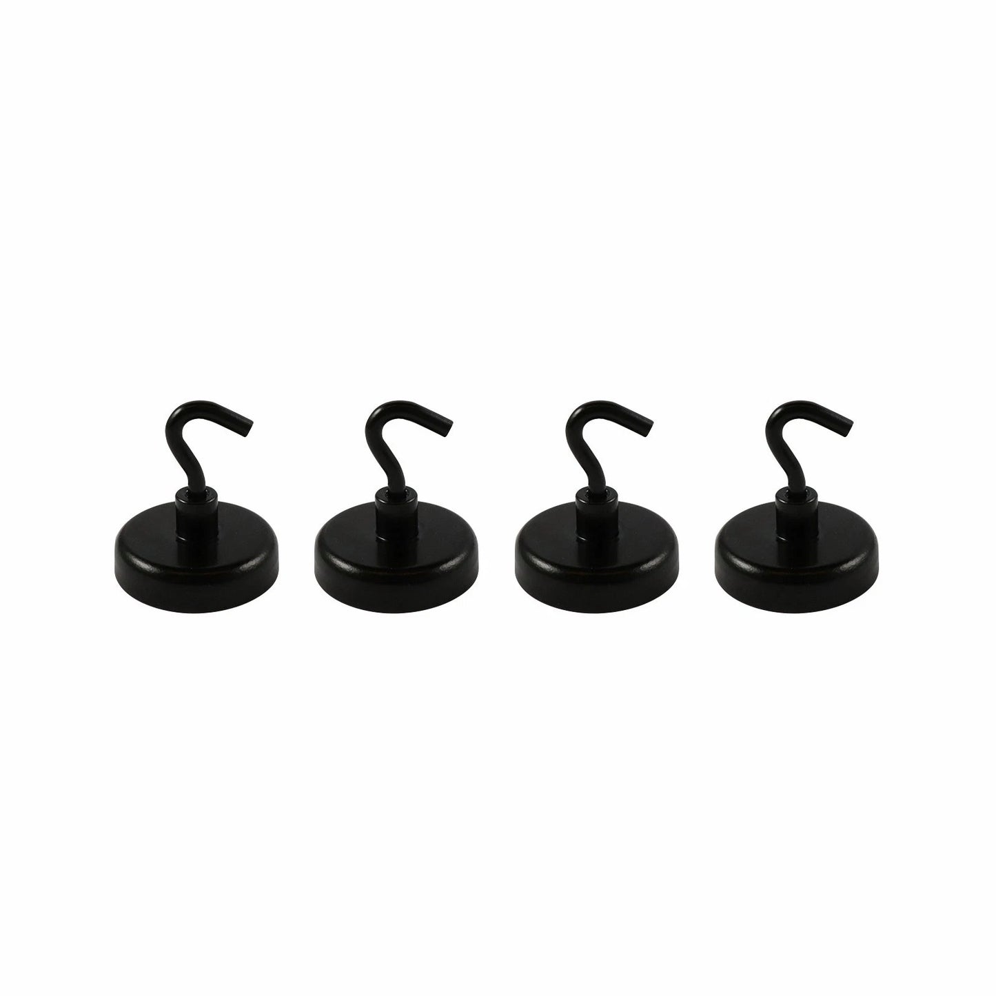 Everhang Black Magnetic Hooks 4 Pack - Strong 6.3kg Pull, Versatile, Durable Coating