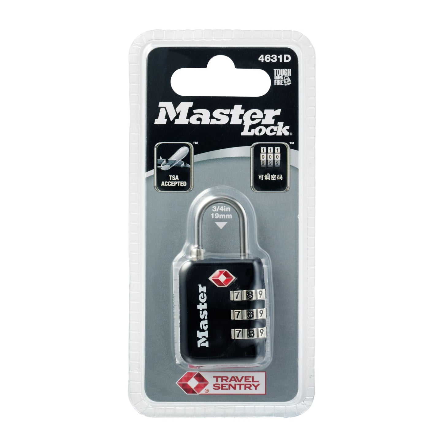 Master Lock 30mm TSA-Approved Luggage Combination Padlock, Durable Metal, Keyless Security