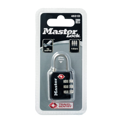 Master Lock 30mm TSA-Approved Luggage Combination Padlock, Durable Metal, Keyless Security