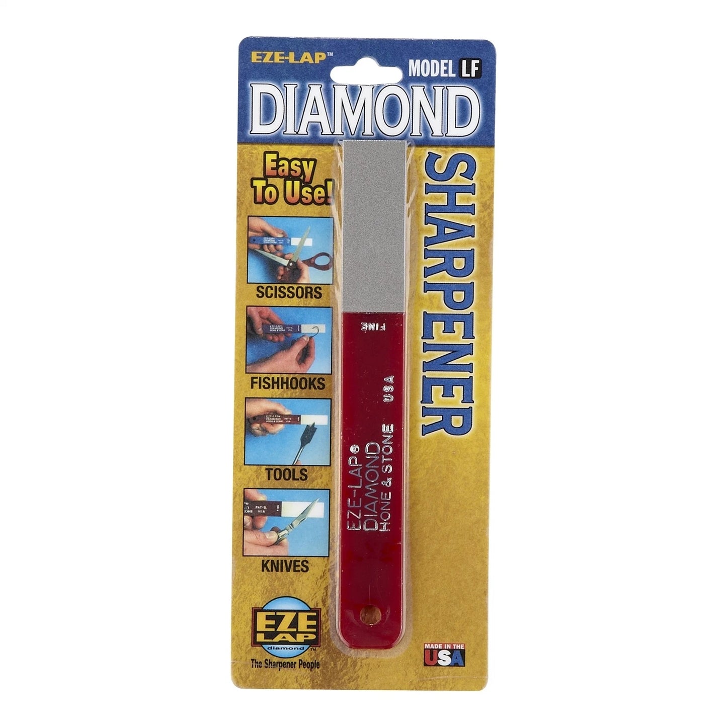 Eze Lap Diamond Fine Hone Sharpener - USA Made, Universal, Durable, Compact Design