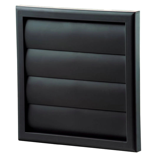 Blauberg 150mm Black Square Gravity Grille for Exterior Walls, UV Protected, Weather-Resistant