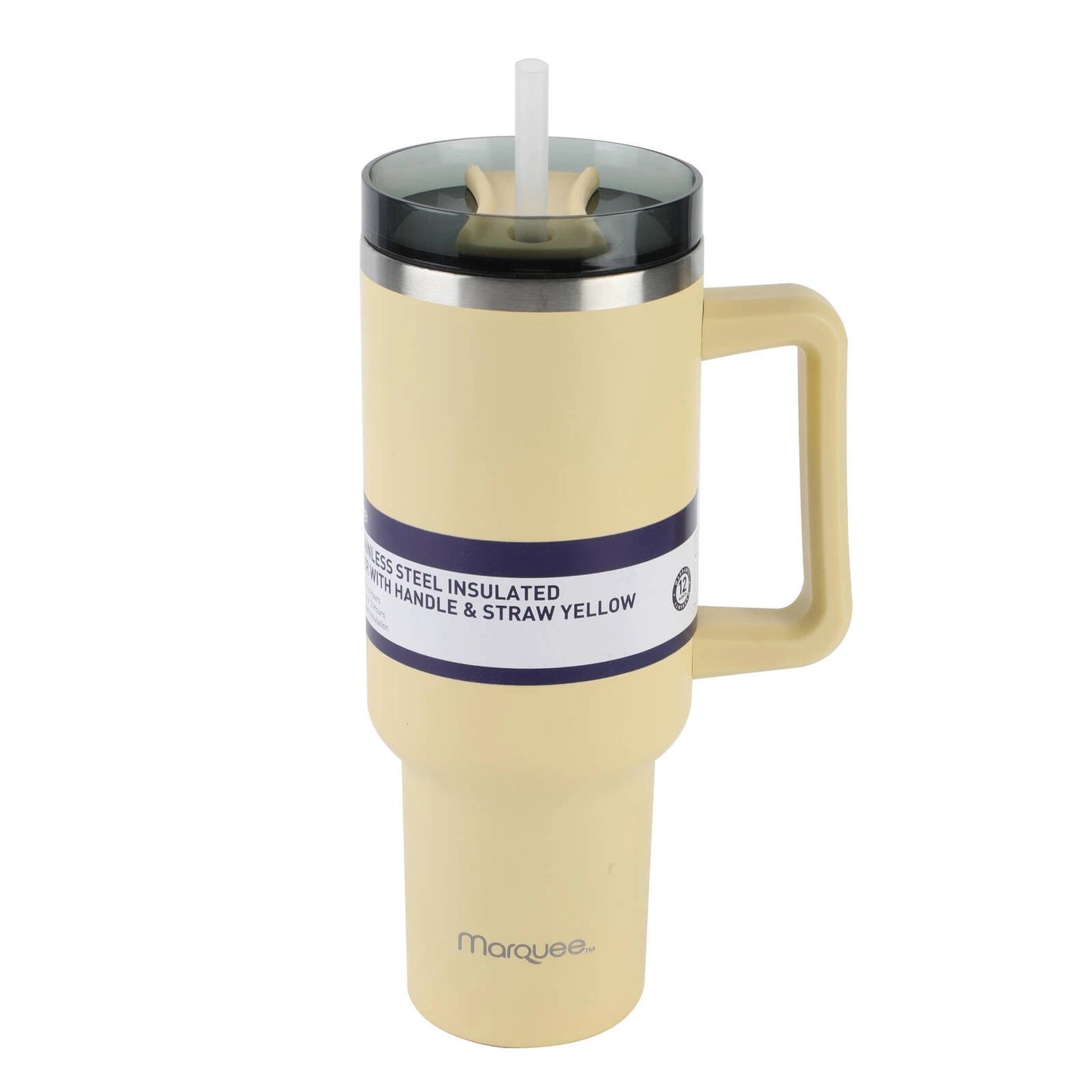 Marquee Yellow 1.2L Tumbler with Handle, Spill-Proof Lid, Double Wall Insulation