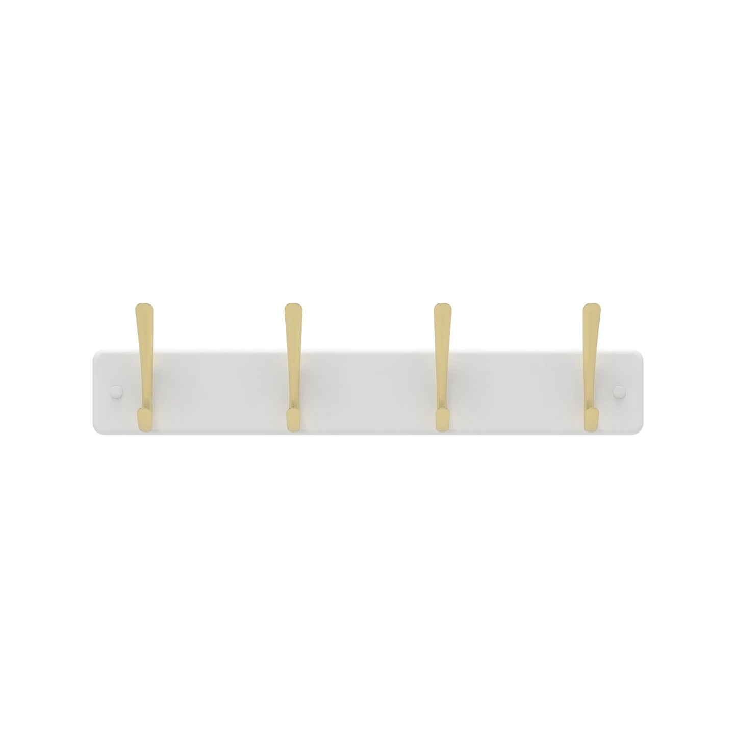 MODE 4 Brushed Brass Hooks White Board Hat & Coat Rack, Durable & Easy Install