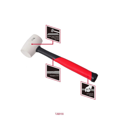 Trojan 16oz Fibreglass White Rubber Mallet with Durable Rubber Head & Lifetime Warranty