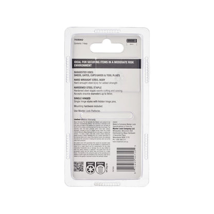 Master Lock 89mm Hard Wrought Steel Hasp & Staple, Weather-Resistant, Silver