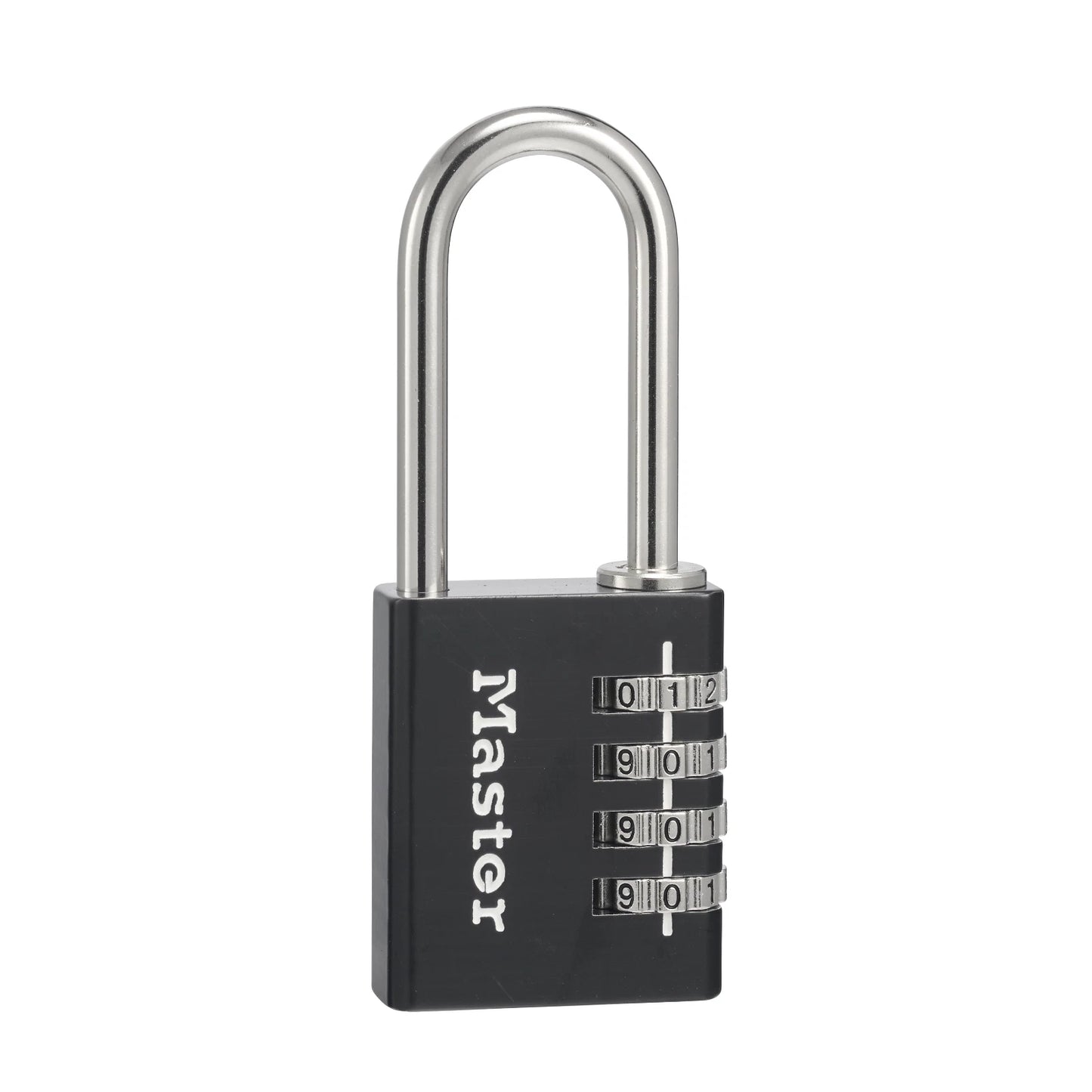 Master Lock 51mm Shackle Combination Padlock, 4-Digit, Solid Aluminium, Chrome-Plated Steel