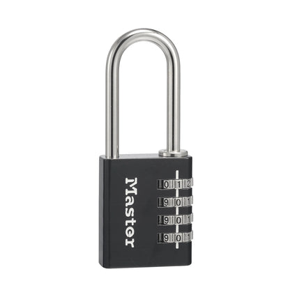 Master Lock 51mm Shackle Combination Padlock, 4-Digit, Solid Aluminium, Chrome-Plated Steel