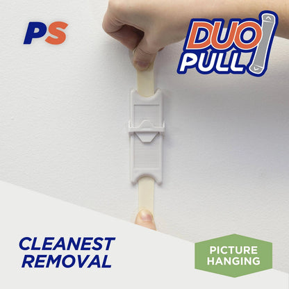 Permastik Adjustable Picture Hooks 2 Pack, No Drilling, Supports 2kg, Clean Removal