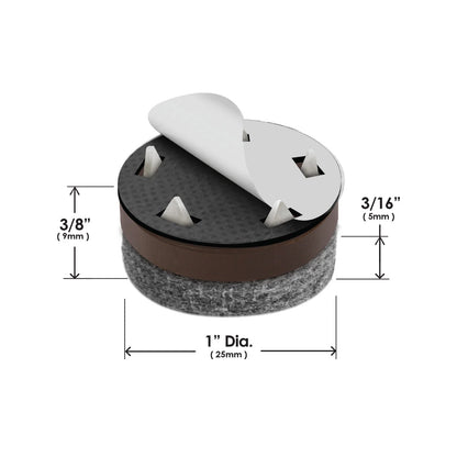 Slipstick 25mm Tap-In Felt Feet for Floor Protection, Universal Fit, 8 Pack