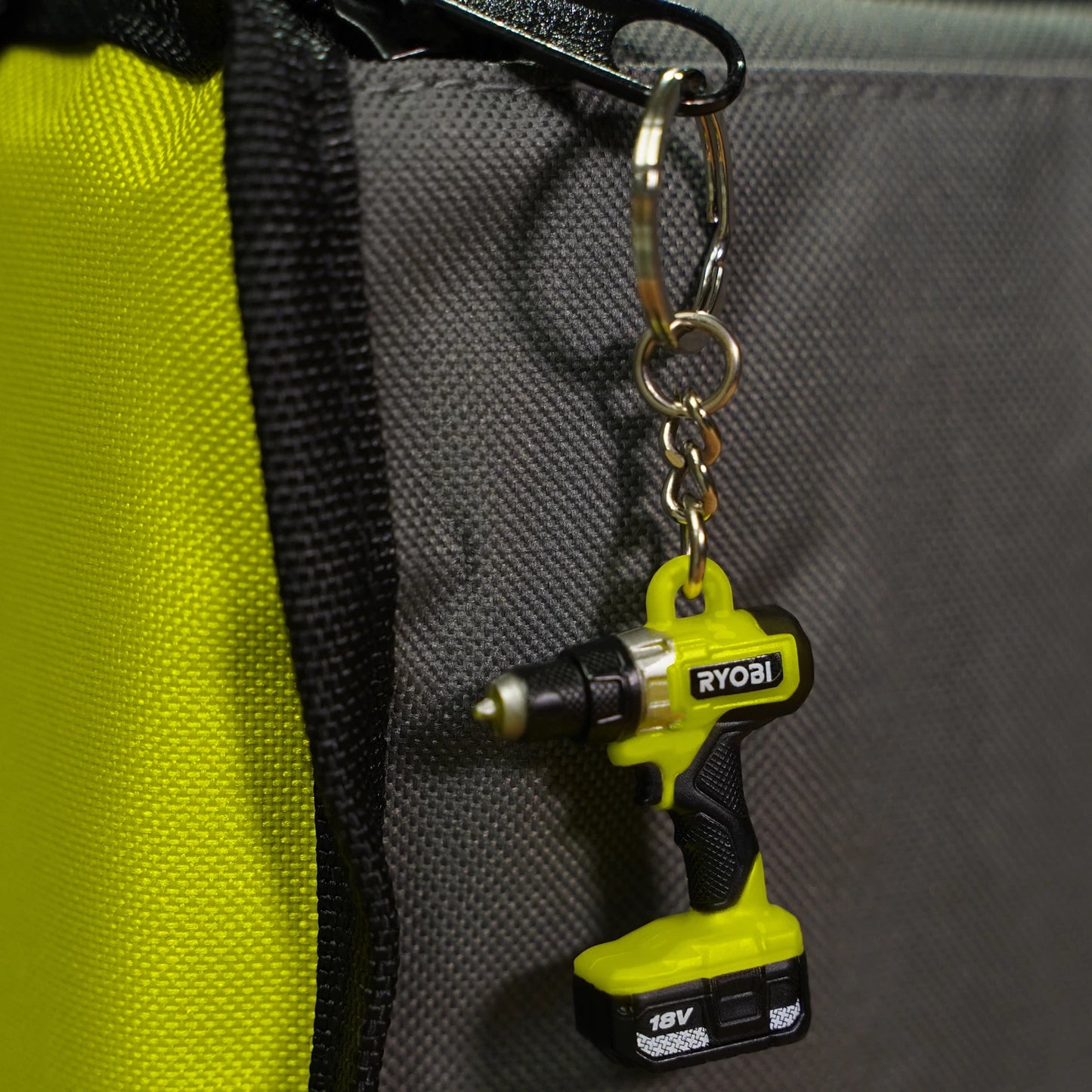 Ryobi MINI Drill Keyring - Eco-Friendly, 100% Recycled, Collectible Replica