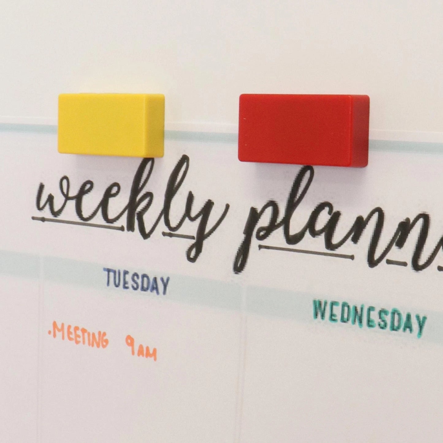 Everhang Double-Sided Yellow & Red Magnets 2 Pack - Strong PVC Coating, Versatile Use