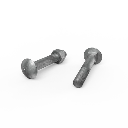 ZENITH M12 x 75mm Galvanised Cup Head Bolts & Nuts, Corrosion Resistant, AS Compliant