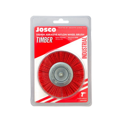 Josco 100mm Abrasive Nylon Wheel Brush for Rust & Paint Removal, Non-Scratch Cleaning