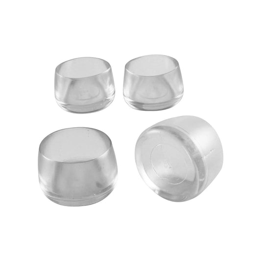 Surface Gard 25mm Clear Round Chair Tips 4 Pcs - Easy Glide, Floor Protection, Noise Reduction
