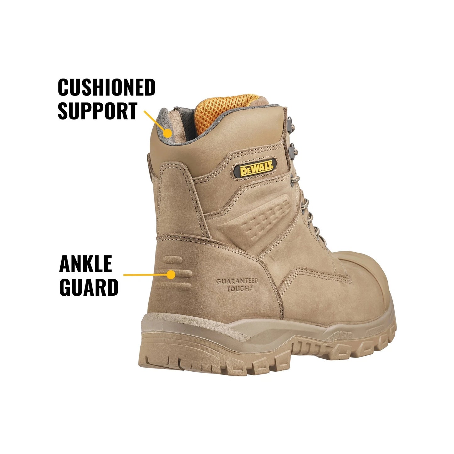 DeWALT Size 9 Stone Apex Safety Work Boot, Slip-Resistant, Composite Toe, Nubuck Leather