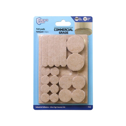 Surface Gard 19 Beige Felt Pack 109mm - 105 Pieces, Noise Reduction, Self-Adhesive