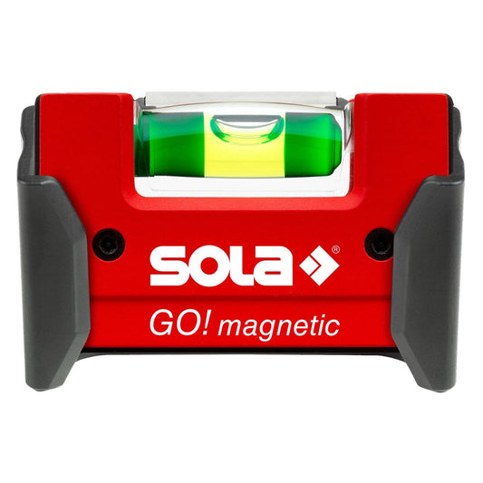 SOLA Mini Compact Spirit Level with Magnetic Clip, Focus Vial, V-Groove, Luminous Backing