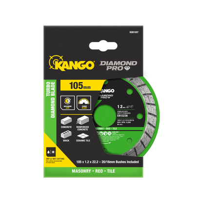 Kango 105mm Turbo Diamond Saw Blade - Versatile, Durable, Fast & Precise Cuts